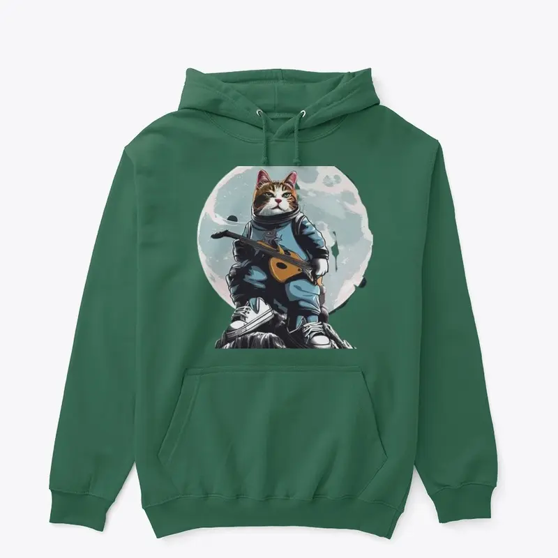 Cat Bassist on Hoodie